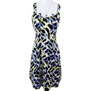 Boston Design Studio~ Women's Sz 10~Multi-Color Empire Waist Cotton Summer Dress